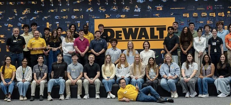 The Stanley Black & Decker summer intern cohort at the DeWalt facility in Towson, Maryland.
